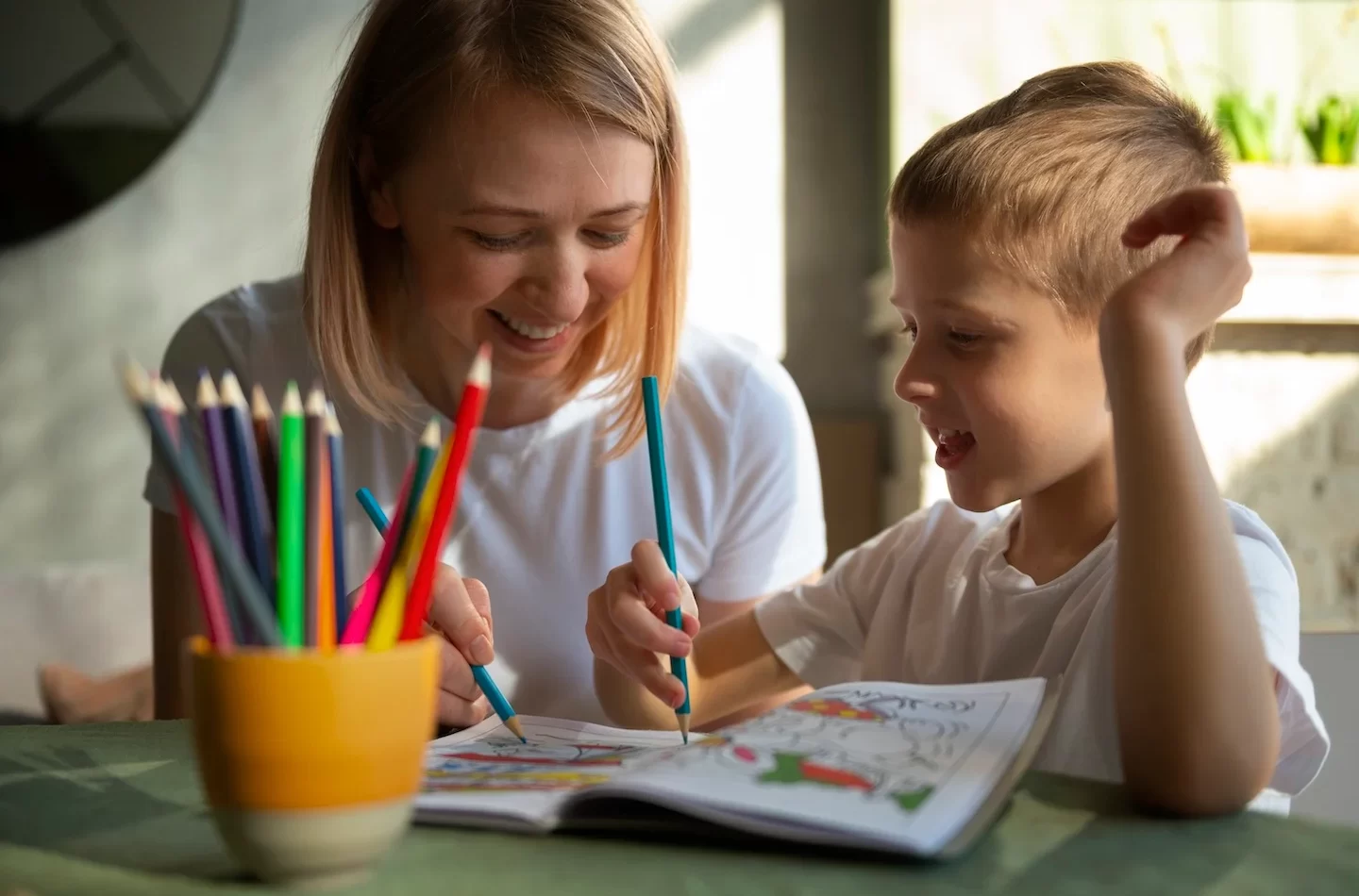 mother-educating-her-autistic-son-home